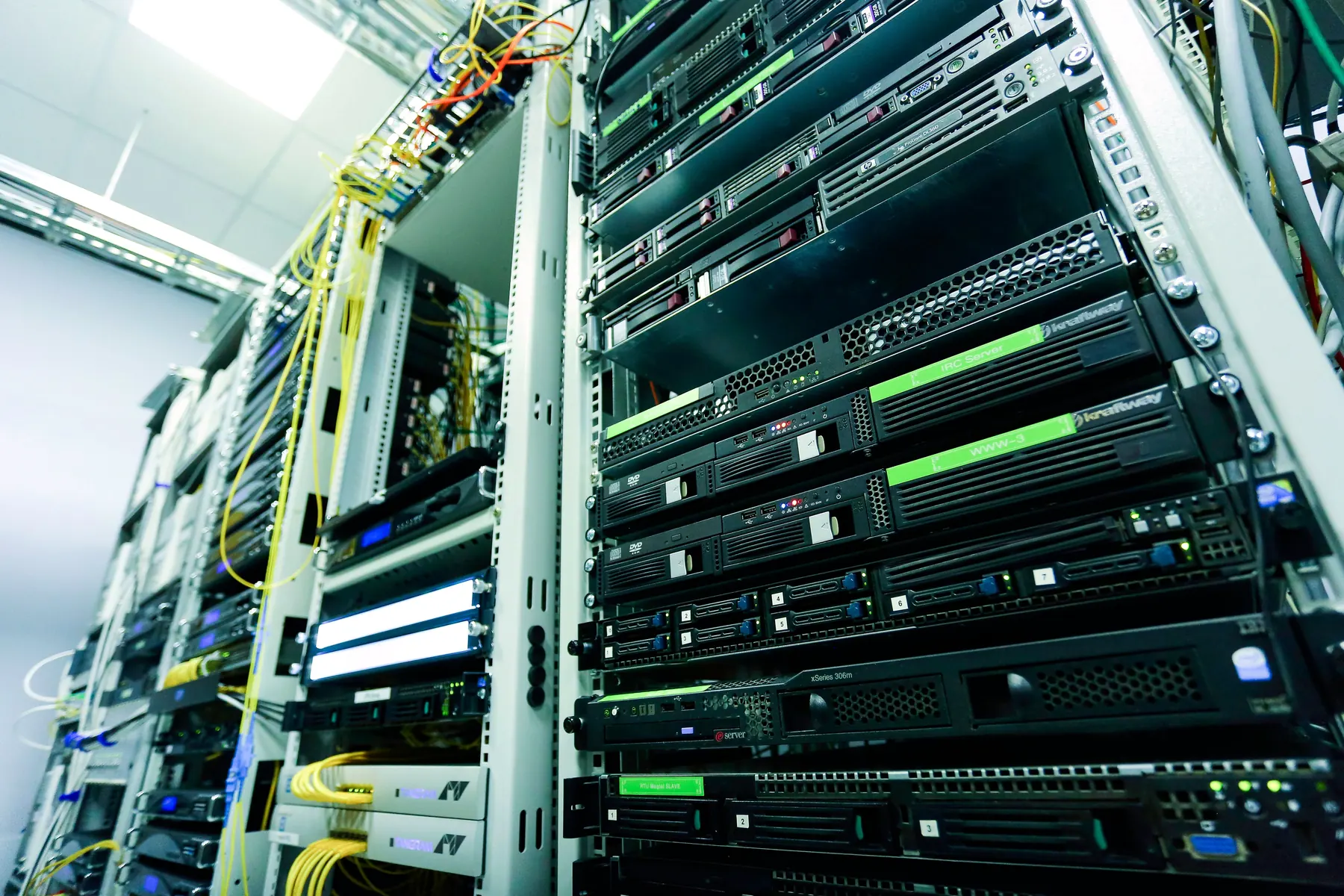 Enterprise server infrastructure inside a data center rack